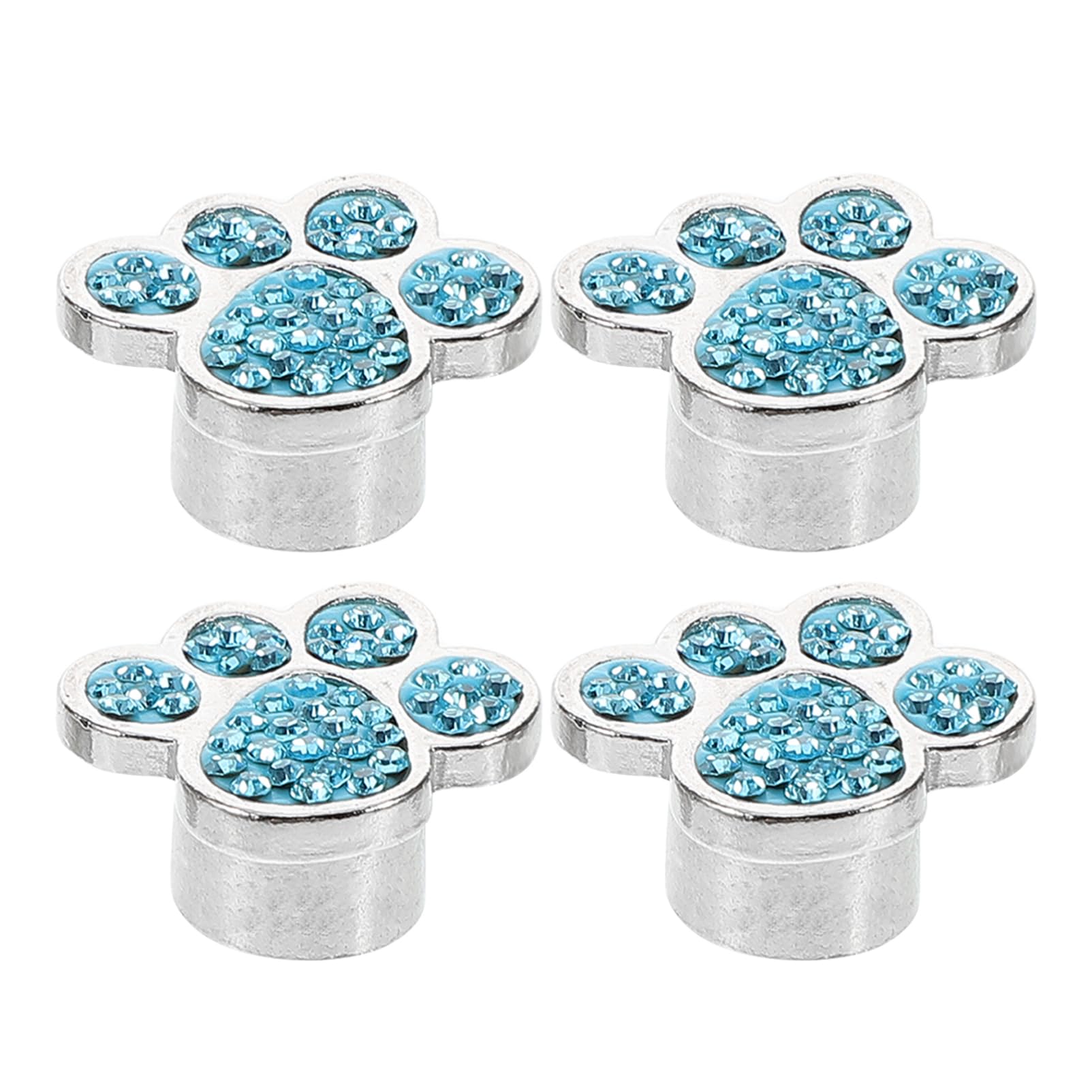 OUNONA 4 Stück Diamantbärenpalmenreifenkappe Kfz-staubschutz Zubehör Ton Nockenwellensensor Stirnbänder Ring Zubehör LKW Aschenbecher Robuste Federschnalle Mini-Kits Kupfer Sky-Blue von OUNONA