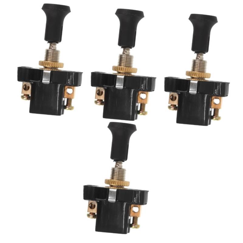 OUNONA 4 Stück Scheinwerferschalter Der Schalter Lichtzug Lichtschalter 12V Push Pull Schalter Kopflichtschalter Scheinwerferschalter 12V Zugschalter 12V Scheinwerfer Push Pull Schalter von OUNONA