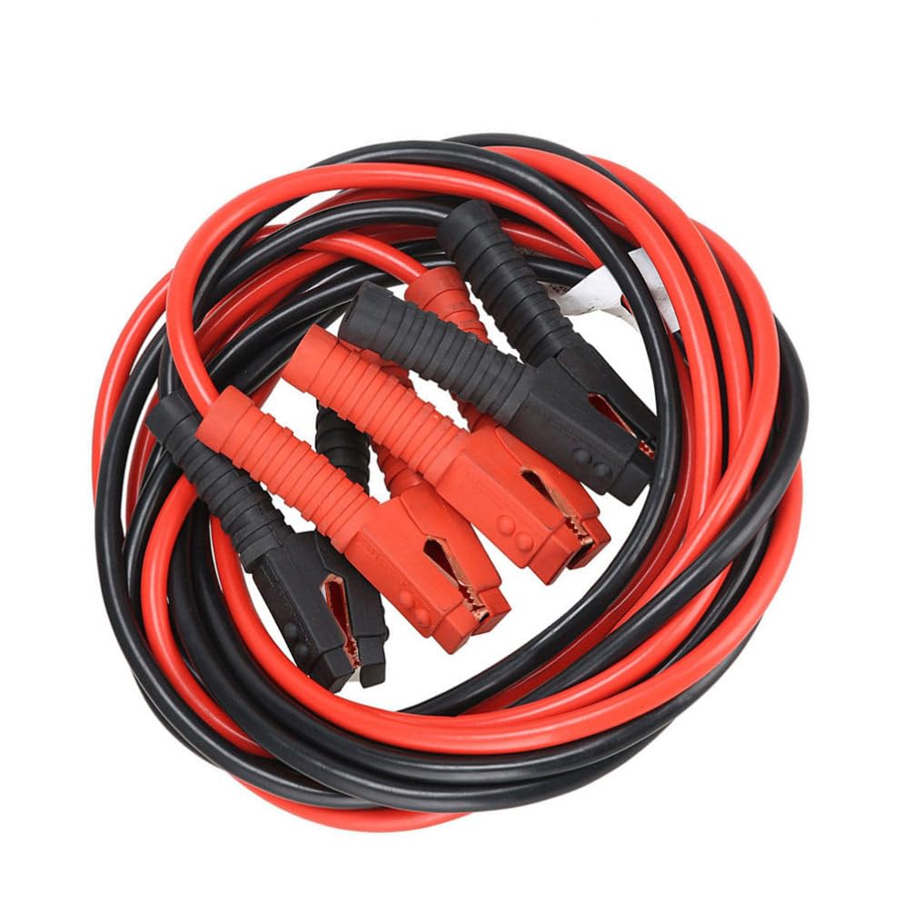 OUNONA 6 M 3000 A Autobatterie-Notfallkabel Zündleitung Stromkabel Kupfer-Clip-Klemme Boost-Kabel Bateria Auto (Schwarz Und Rot) von OUNONA