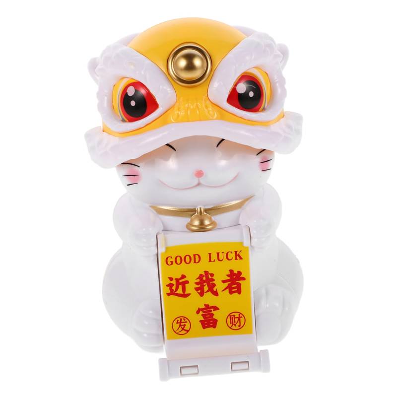 OUNONA Autoschmuck Katze-Auto-Ornament Solar-Glückskatzenfigur Glückskatzenstatue glückliche Katzenstatue Chinesische glückliche Katzenfigur Solar-Glückskatzen-Statue Maneki Neko Plastik von OUNONA