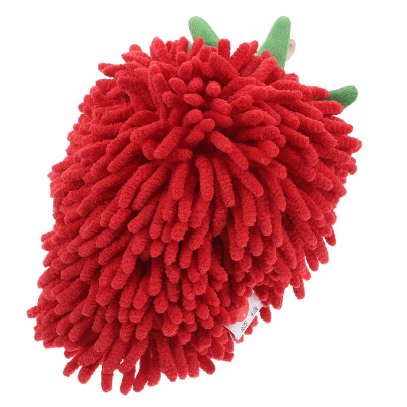 OUNONA Handtuch badetuch weihnachtliche fruchtdekoration Flauschige Ballhandtücher für das Badezimmer Händetrocknungspuff Fuzzy-Ball-Hand flauschige Handtücher Badehandtücher Chenille rot von OUNONA