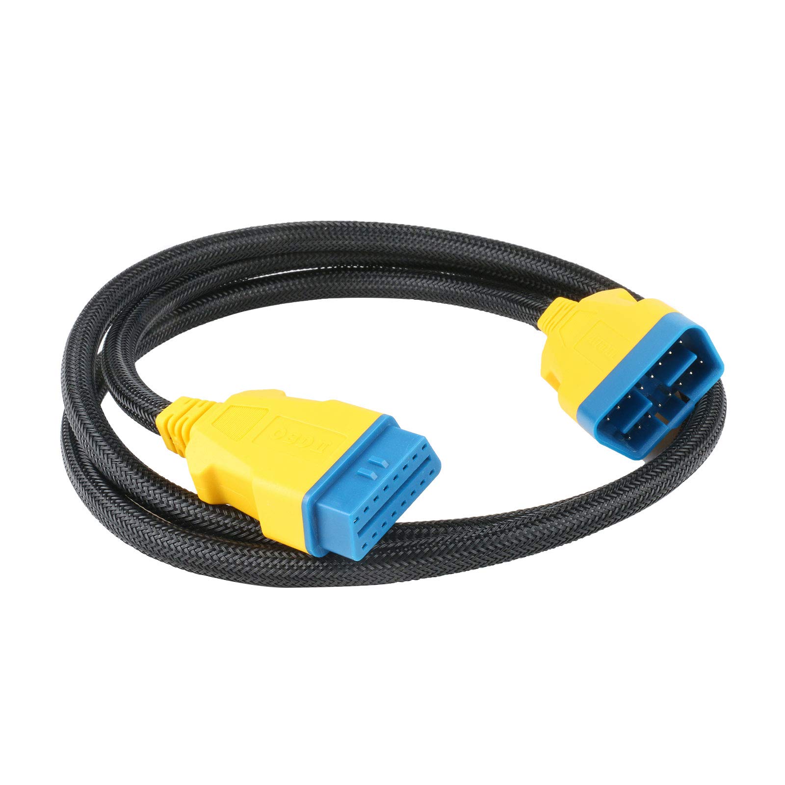 OURANTOOLS OBD-2 Verlängerungskabel Adapter Kompatibel Extender Diagnosestecker mit Nylon Material für Fahrzeuge Diagnosegerät (16 Pin 1.5 m Male to Female) von OURANTOOLS