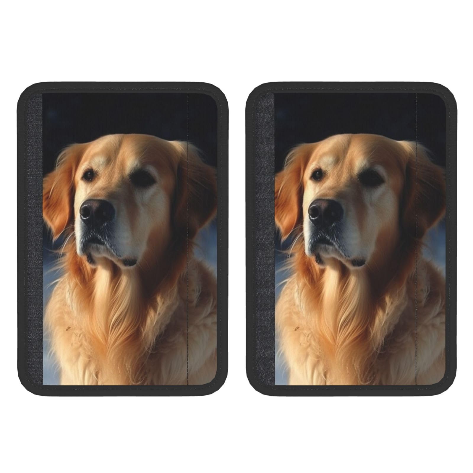 OUSIKA 2 Stück Universal-Auto-Sicherheitsgurtpolster, Golden Retriever-Druck, Sicherheitsgurt-Schultergurt-Bezüge, atmungsaktiv, weiches Gurtpolster, Rucksack-Schulterpolster von OUSIKA