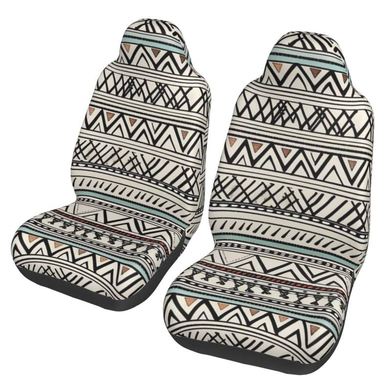 OUSIKA Boho Dreieck Streifen Druck Auto Sitzbezug 2 Pcs Vordersitzbezüge Weiche Auto Sitzkissen Langlebig Auto Vordersitz Sitzschoner Universal Auto Zubehör von OUSIKA