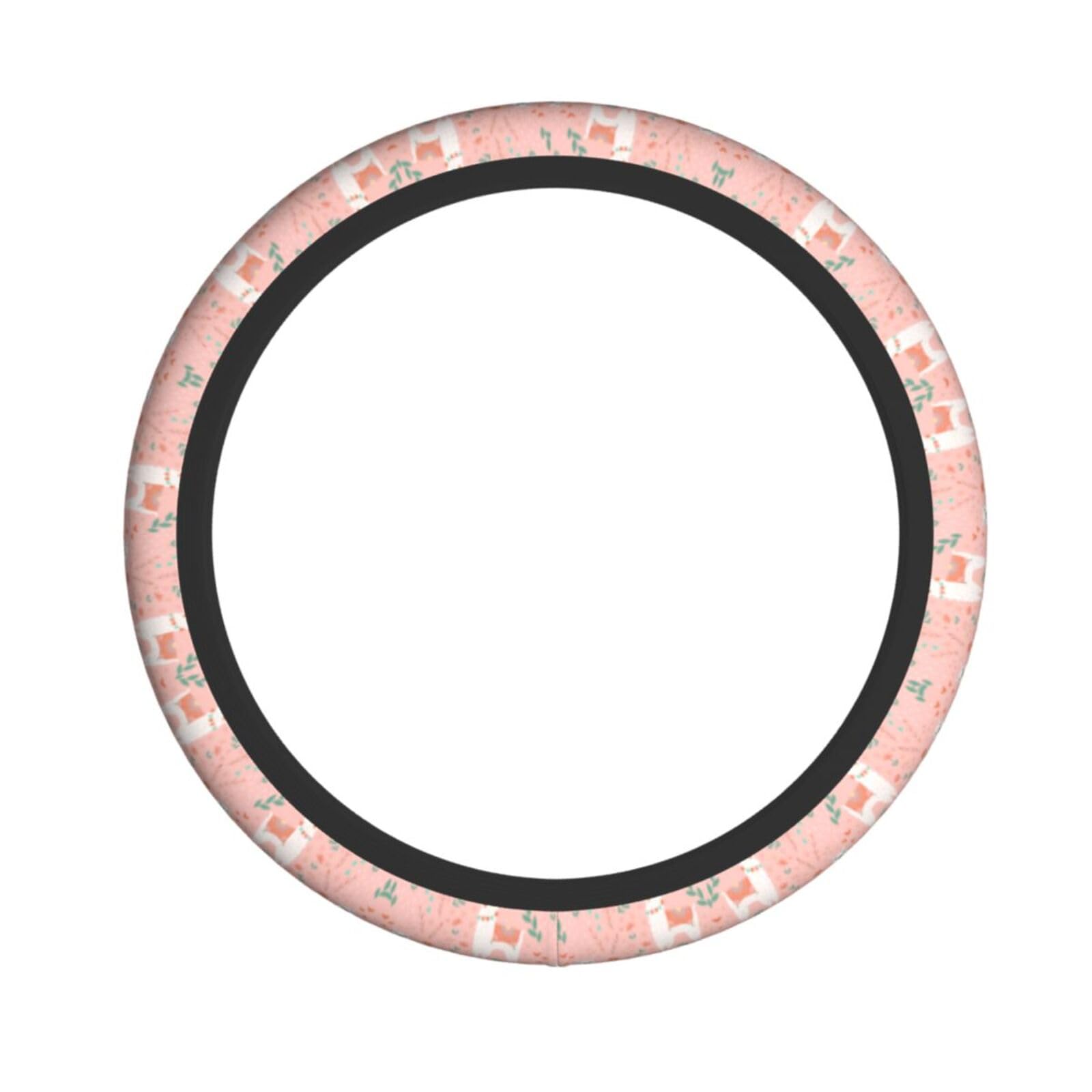 Elastische Lenkradhülle aus Stoff, Kamel und Blumen, geeignet für die meisten Fahrzeuge von OUSXC