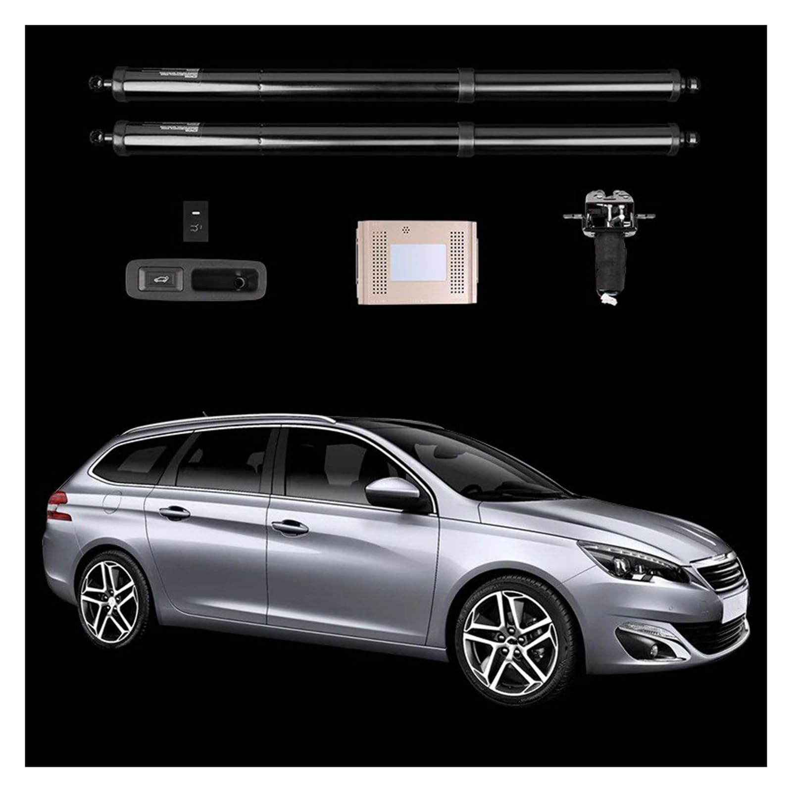 Elektrisch Gasfeder Heckklappe Dämpfer Für Peugeot 308 SW 2017-2020 2021 2022 2023 SUV Elektrischer Heckklappensensor Automatisch Einstellbare Elektrische Heckklappen-Gasdruckfeder(No Kick Sensor) von OUVECR