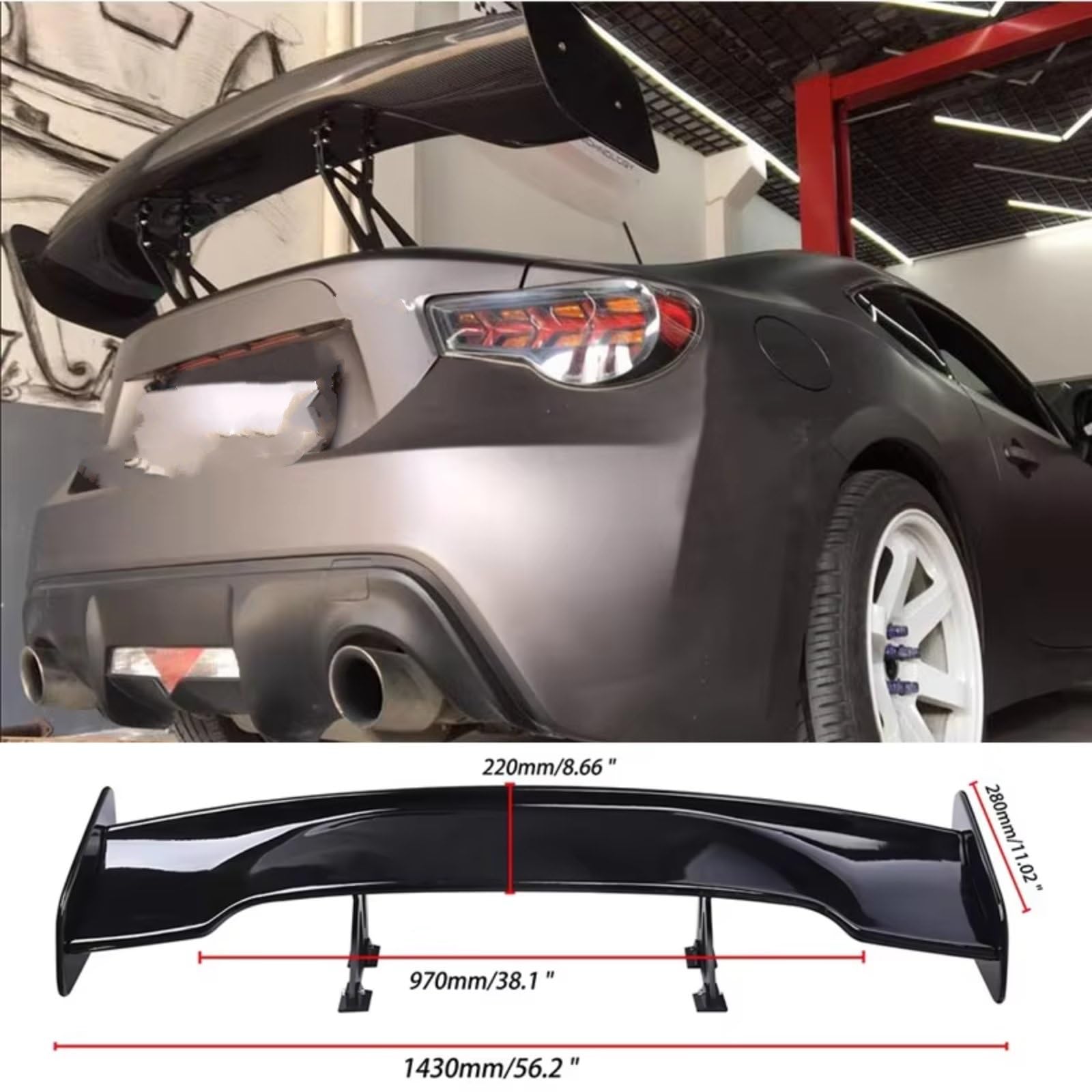 OUVECR Heckspoiler Für Toyota 86 Gt 86 Glänzend Schwarz Universal Heckspoiler Carbon Look Spoiler Heckscheiben Dachspoiler(Unpainted) von OUVECR