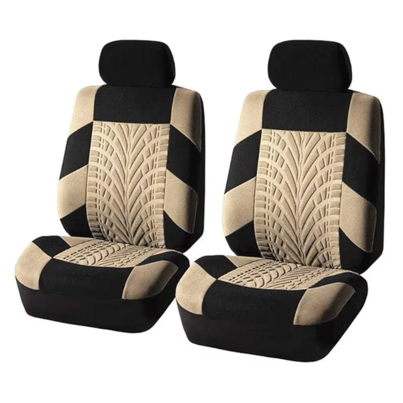 OUVECR Sitzbezüge Auto Autositzbezüge Komplettes Set Stoff Universelle Passform Kompatibel Mit Low-Back-Front-Airbags Geteilt Für Den Automobilbereich Auto Sitzbezüge(2Seats-Beige) von OUVECR