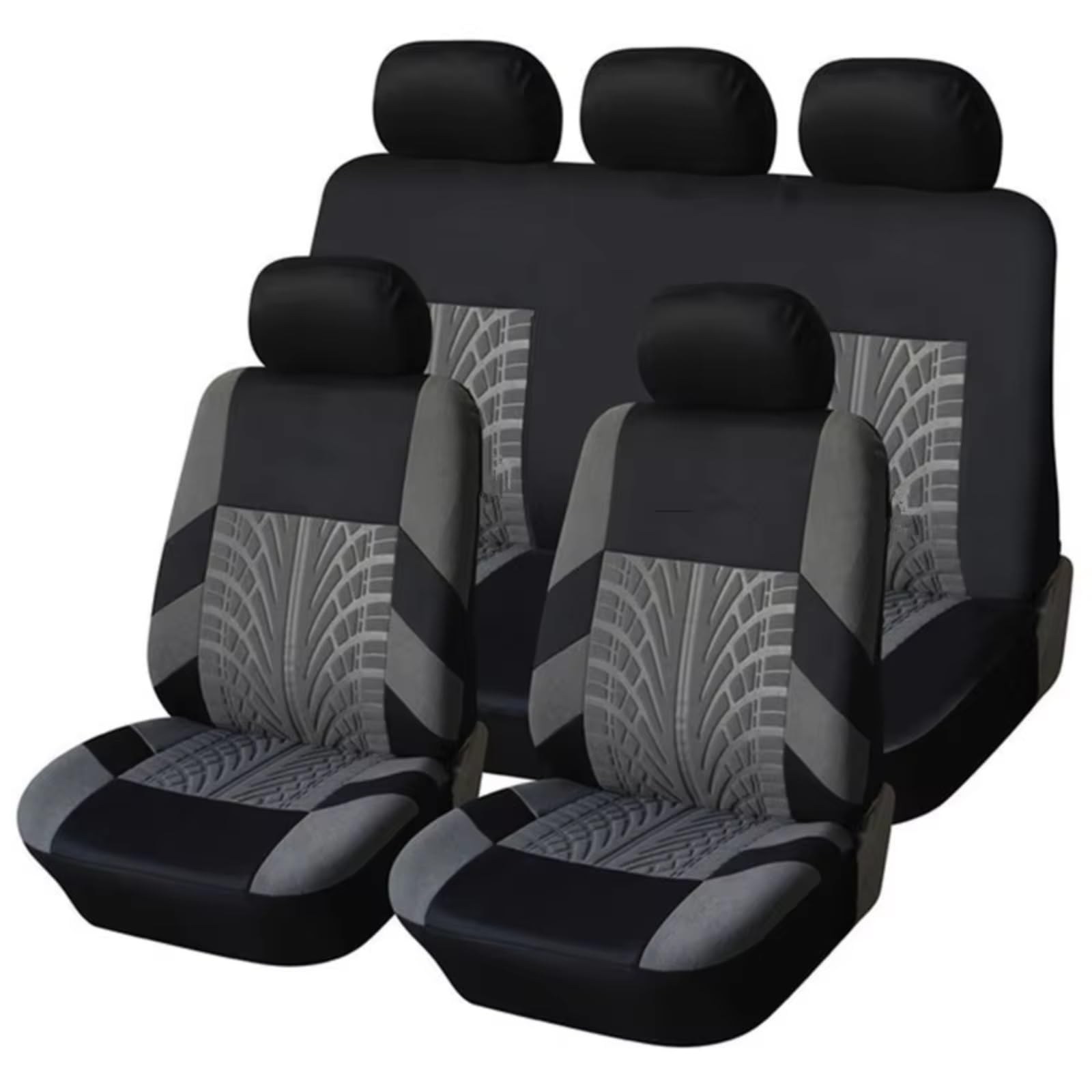 OUVECR Sitzbezüge Auto Autositzbezüge Komplettes Set Stoff Universelle Passform Kompatibel Mit Low-Back-Front-Airbags Geteilt Für Den Automobilbereich Auto Sitzbezüge(5Seats-Grey) von OUVECR