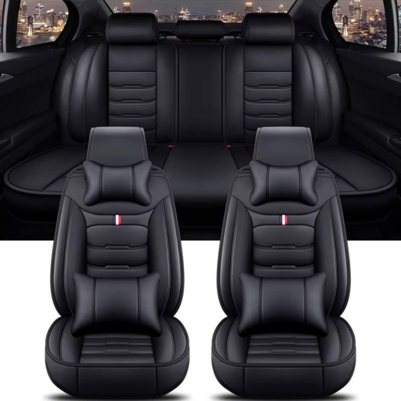 OUVECR Sitzbezüge Auto Für 3 Series Alle Automodelle E21 E30 E36 E46 E90 E91 E92 Autozubehör Innenraum Autositzbezug Auto Sitzbezüge(I Black 5 Seat) von OUVECR