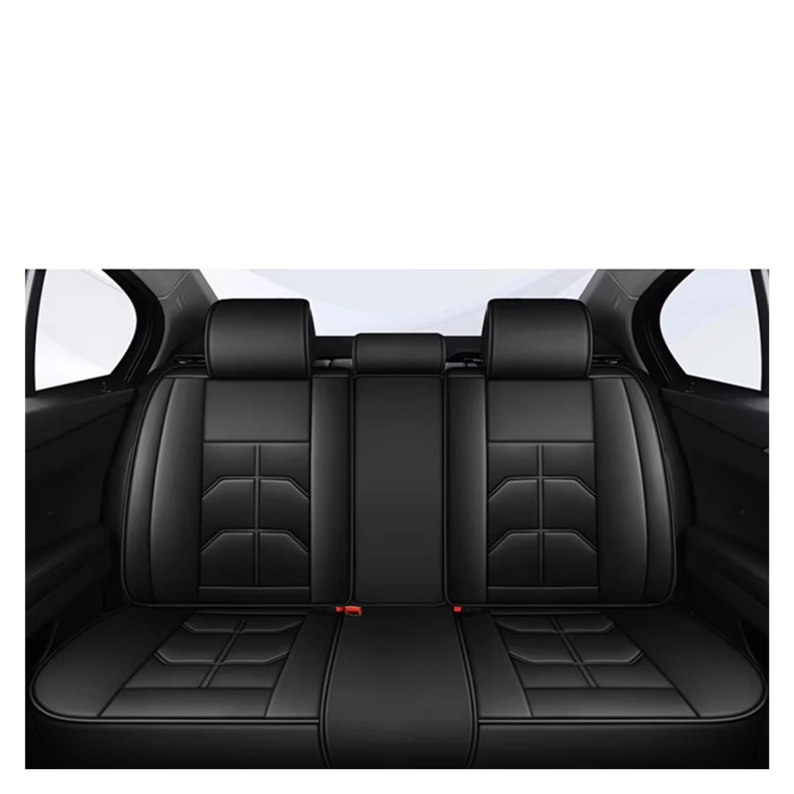 OUVECR Sitzbezüge Auto Für A3 Sportback A1 A4 A5 A6 A6L A7 A8 A8L Auto-Innensitzbezug Auto Sitzbezüge(B Black Rear Row) von OUVECR