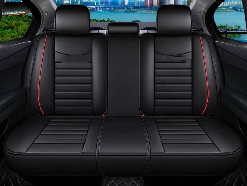 OUVECR Sitzbezüge Auto Für A4 B8 B6 B7 Für Avant A3 8P A5 Sportback Q2 Q3 A7 Q7 4L 100 C4 A6 4F C7 C5 Leder Autositzbezüge Auto Sitzbezüge(Y for Rear Seats) von OUVECR