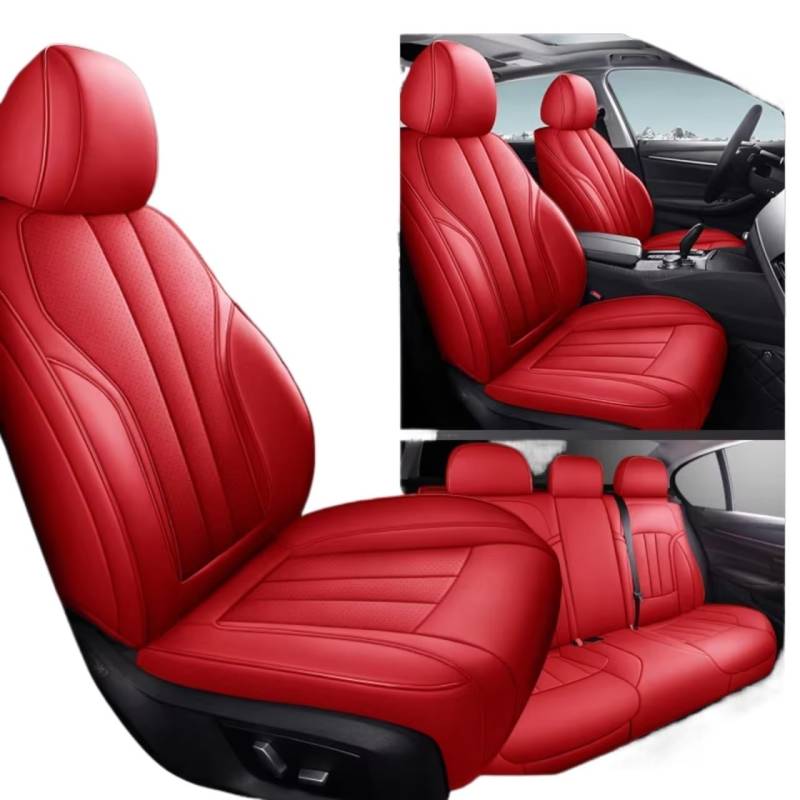 OUVECR Sitzbezüge Auto Für Benz Ml W163 W203 Für GLE Für GLK W205 W204 W211 W2013 W212 PU Leder Auto Sitzbezug Auto Sitzbezüge(P Full Set-Red) von OUVECR