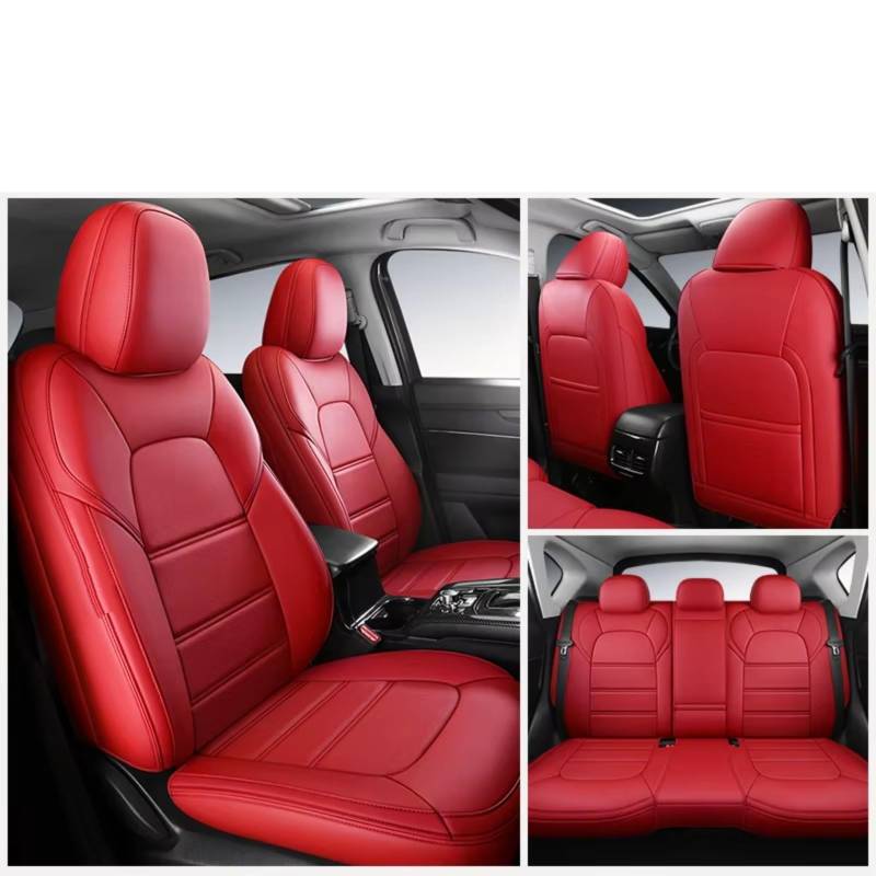 OUVECR Sitzbezüge Auto Für Benz W205 W211 W204 W212 Ml W164 Für Gle Für Cla Für Glb CLK Gla Glk Ml Auto Sitzbezug Auto Sitzbezüge(E 5Pcs-Red) von OUVECR