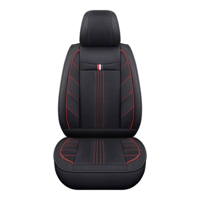 OUVECR Sitzbezüge Auto Für Chery Für Tiggo 7 8 Pro Für Max 3X 5X Auto Zubehör Flachs Auto Sitz Abdeckung Auto Sitzbezüge(A 1Pcs-Black Red) von OUVECR