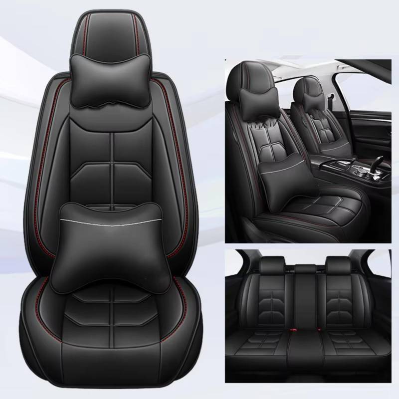 OUVECR Sitzbezüge Auto Für Chevrolet Für Cruze Für Blazer Für Captiva Für Camaro Für Aveo Für Malibu Für Equinox Auto Sitz Abdeckung Auto Sitzbezüge(I Black 5 Seat) von OUVECR