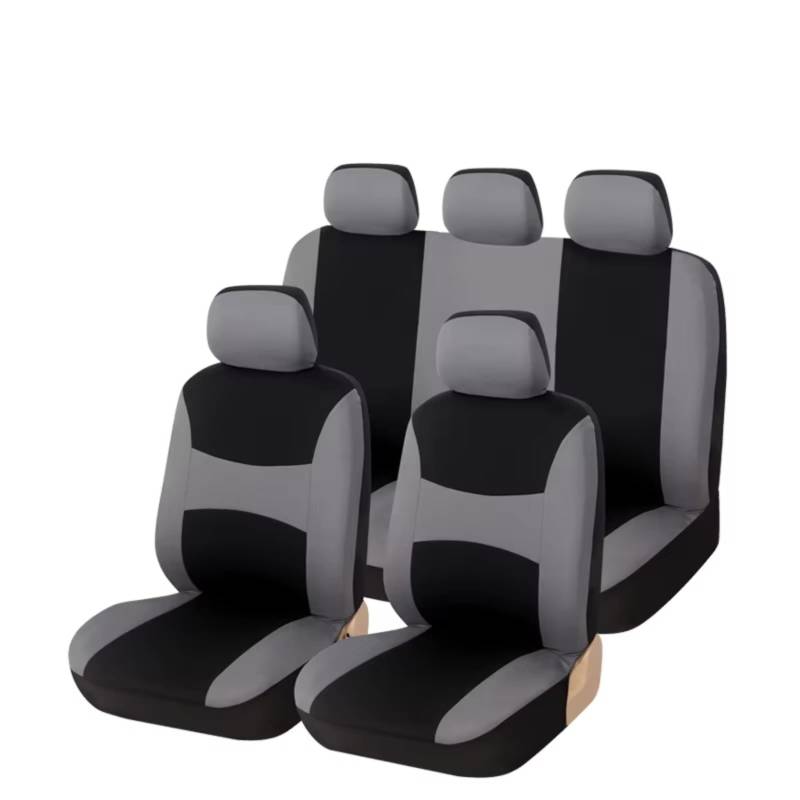 OUVECR Sitzbezüge Auto Für Citro_nC5 Autositzbezüge Zweifarbiges Design Auto-Schutz-Innenzubehör Auto Sitzbezüge(Full Set Gray) von OUVECR