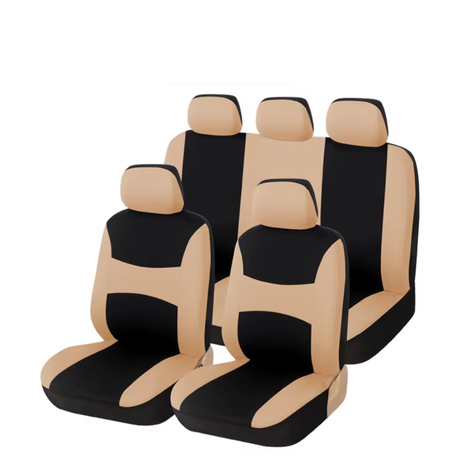 OUVECR Sitzbezüge Auto Für Citro_nC5 Autositzbezüge Zweifarbiges Design Auto-Schutz-Innenzubehör Auto Sitzbezüge(Full Set beige) von OUVECR