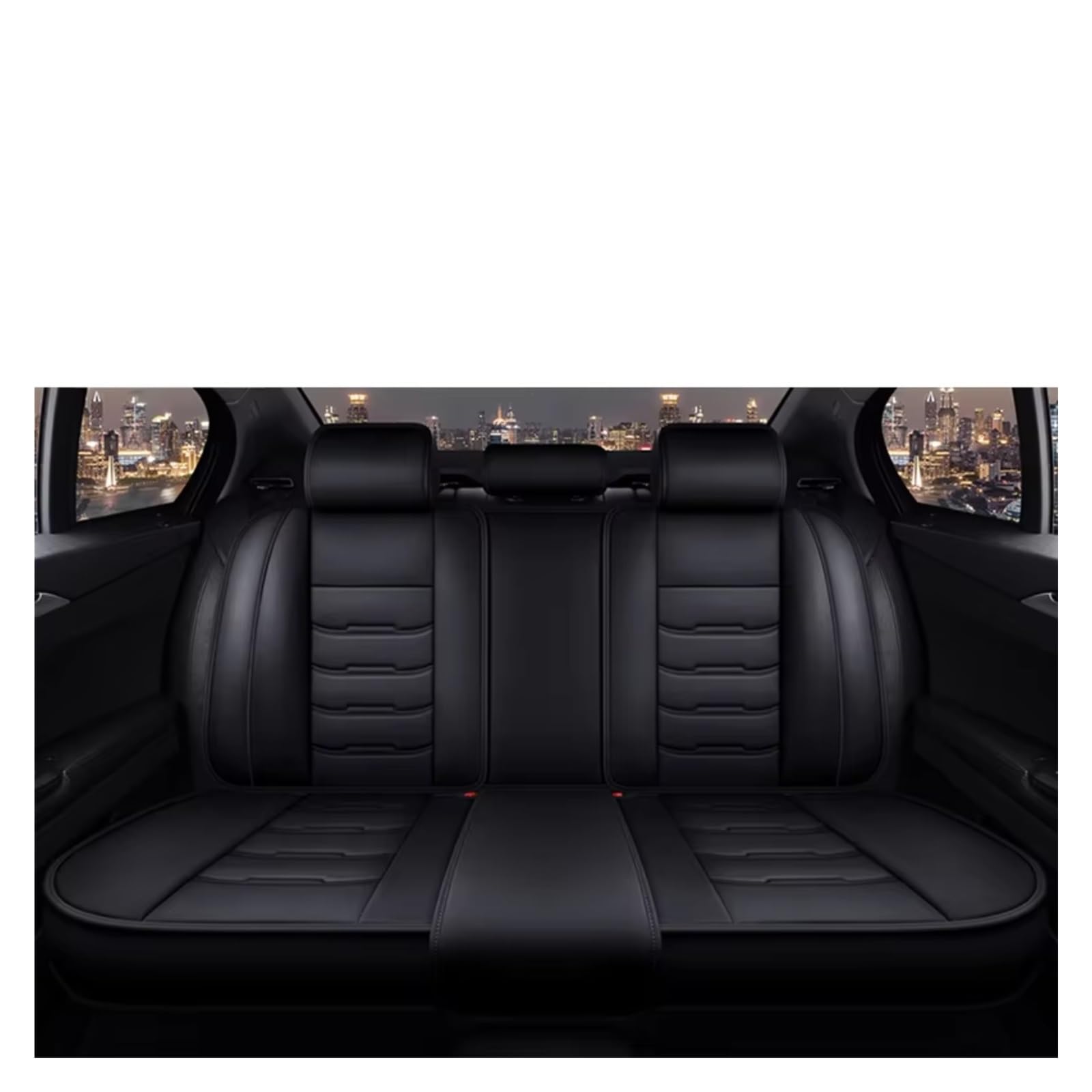 OUVECR Sitzbezüge Auto Für Duster Für Kadjar Für Scenic Für Espace Für Fluence Für Koleos Autositzbezug Auto Sitzbezüge(B Black Only Back Row) von OUVECR