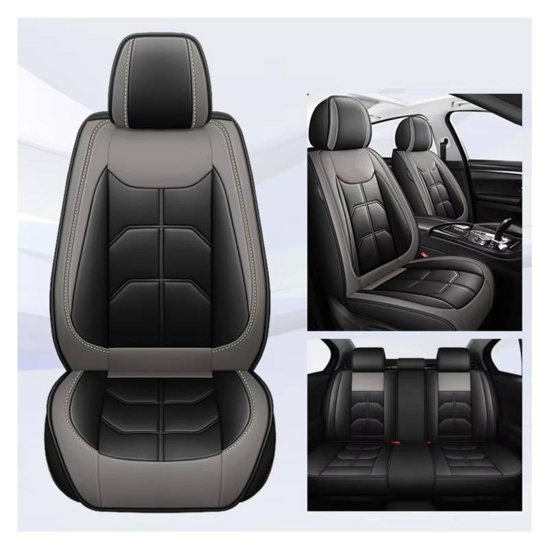 OUVECR Sitzbezüge Auto Für Ford Für Fiesta Für Fusion Für Mondeo Für Taurus Für Mustang Für Territory Für Kuga Für Expedition Auto Sitz Abdeckung Auto Sitzbezüge(H Black Grey 5 Seat) von OUVECR