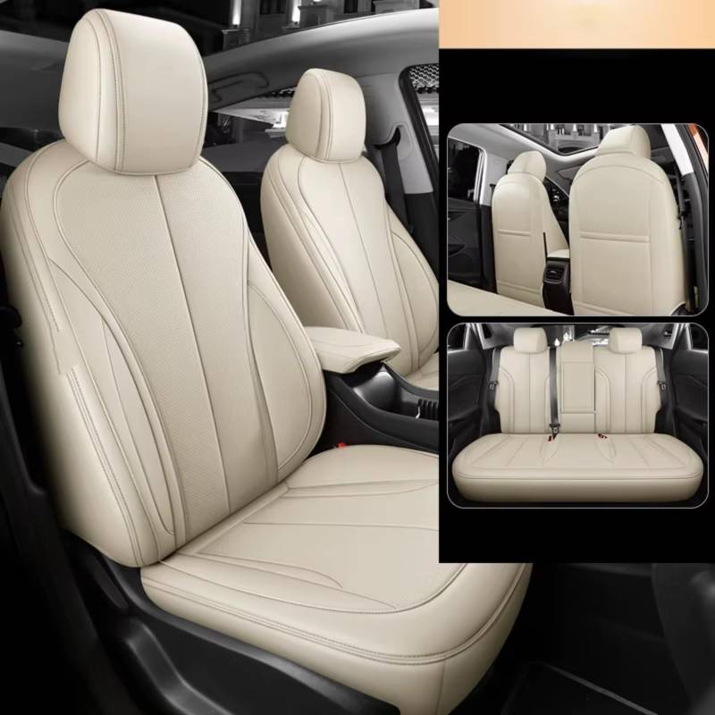 OUVECR Sitzbezüge Auto Für Für Polo Für Käfer Für Tiguan Für GOL Für Passat Für Golf Für Jetta Autositzbezüge Auto Sitzbezüge(N 5Pcs-Beige) von OUVECR