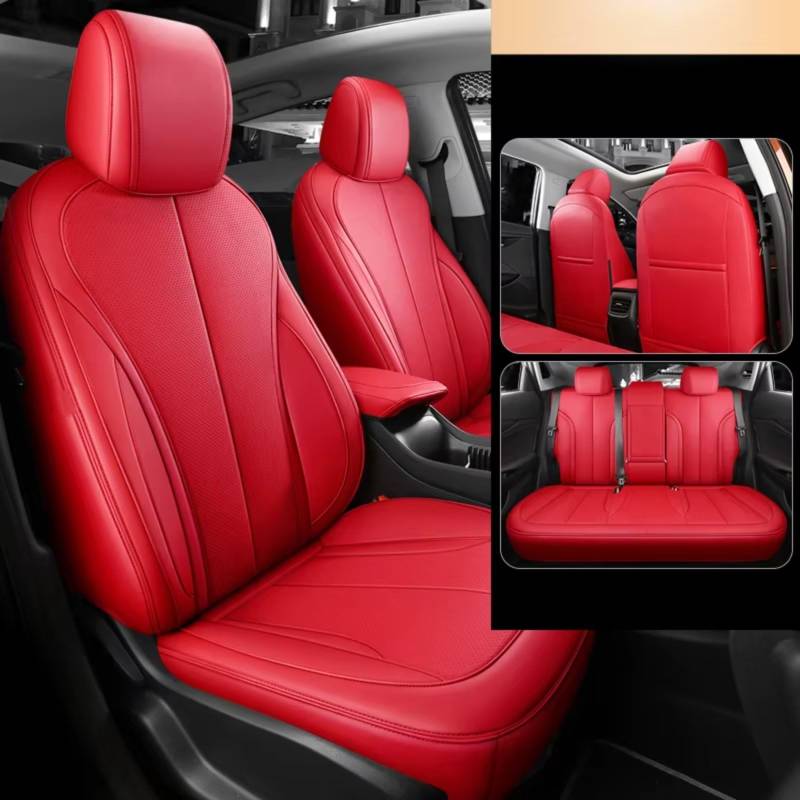 OUVECR Sitzbezüge Auto Für Für Polo Für Käfer Für Tiguan Für GOL Für Passat Für Golf Für Jetta Autositzbezüge Auto Sitzbezüge(U 5Pcs-Red) von OUVECR