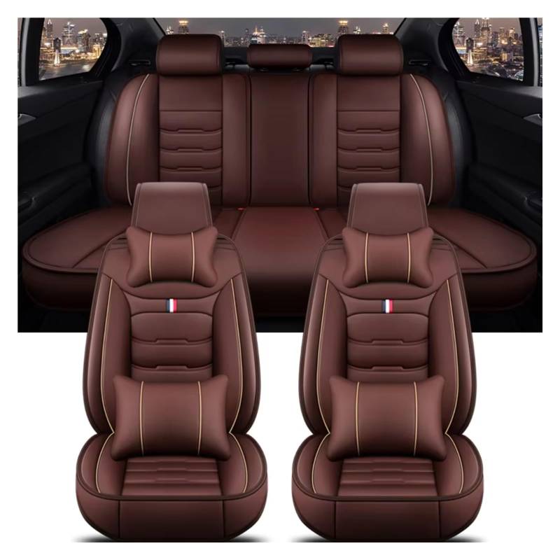 OUVECR Sitzbezüge Auto Für Jeep Alle Automodelle Für Kompass Für Grand Für Cherokee Für Commander Für Wrangler JK Auto Auto Sitz Abdeckung Auto Sitzbezüge(M Coffee 5 Seat) von OUVECR