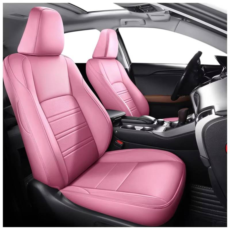 OUVECR Sitzbezüge Auto Für Lexus RX300 RX350 RX450 EX UX NX CT Autozubehör Sitzbezüge Für 5 Sitze Vollständiger Satz Lederspezifisch Auto Sitzbezüge(F pink) von OUVECR