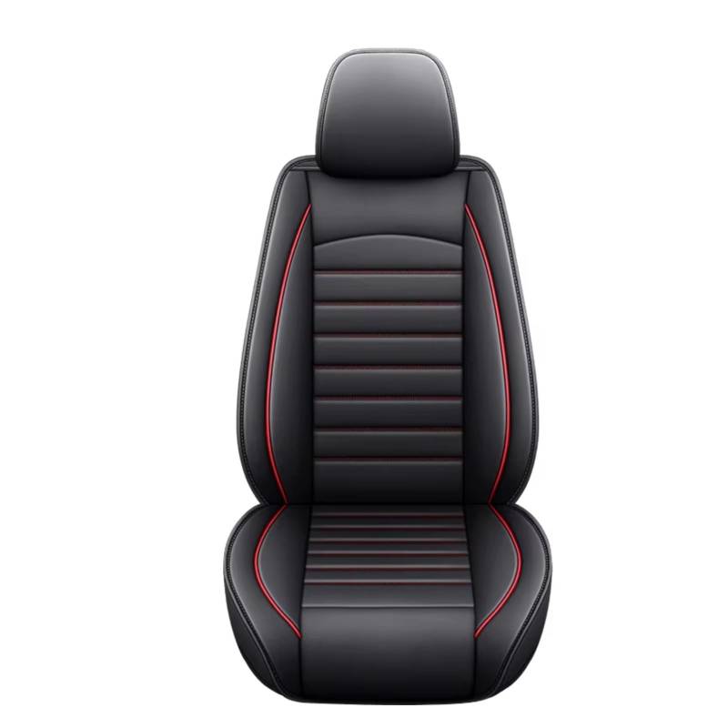 OUVECR Sitzbezüge Auto Für Mitsubishi Für Outlander Für ASX Für Eclipse Für Cross Lancer Für Pajero Sport V93 Zinger Galant Triton PU-Leder-Autositzbezug Auto Sitzbezüge(B Black Red 1 Seat) von OUVECR