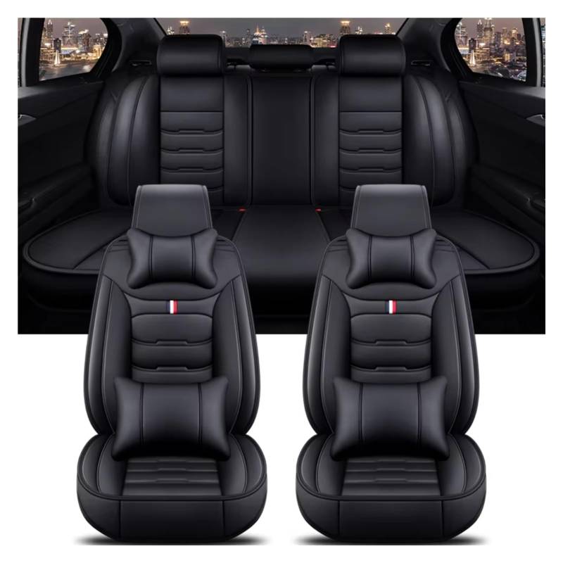 OUVECR Sitzbezüge Auto Für Mitsubishi Für Outlander Für ASX Für Eclipse Für Lancer Für Pajero Sport Für Zinger Für Galant Für Triton Auto Sitzbezug Auto Sitzbezüge(I Black 5 Seat) von OUVECR