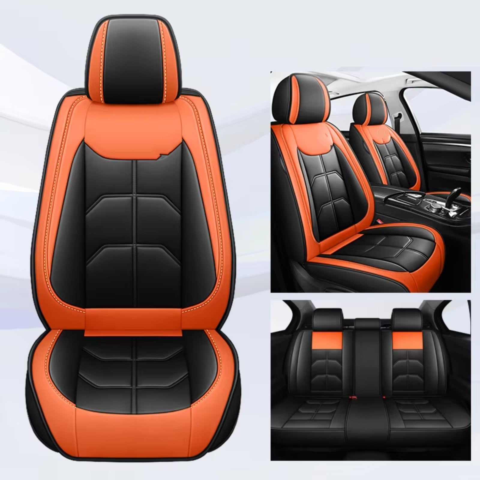 OUVECR Sitzbezüge Auto Für Nissan Für Qashqai Für Juke Für Blatt Für Armada Für Altima Für Cube Für Dualis Für Tiida Für Bluebird Auto Sitz Abdeckung Auto Sitzbezüge(G Black Red 5 Seat) von OUVECR