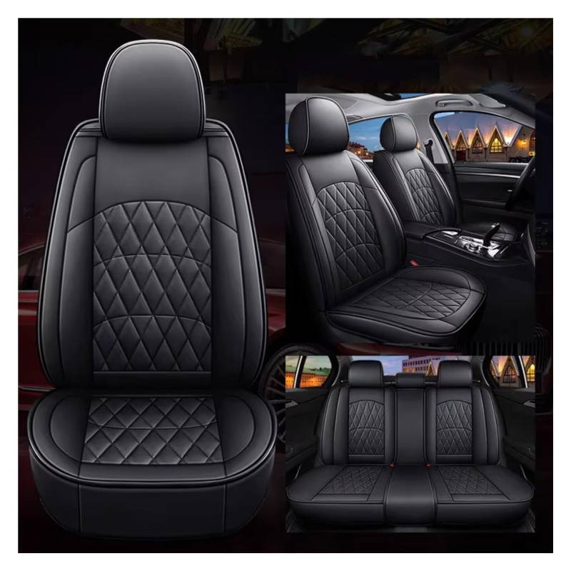 OUVECR Sitzbezüge Auto Für Q5 Q2 Q3 Q6 Q7 Q8 S1 S4 S5 S6 SQ5 RS3 RS4 Auto Zubehör Innen Details Künstliche Leder Auto Sitzbezüge Auto Sitzbezüge(E Black 5 Seat) von OUVECR