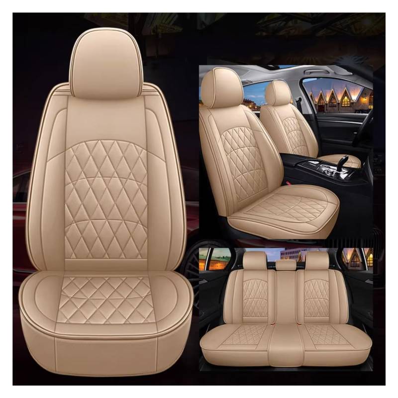 OUVECR Sitzbezüge Auto Für Q5 Q2 Q3 Q6 Q7 Q8 S1 S4 S5 S6 SQ5 RS3 RS4 Auto Zubehör Innen Details Künstliche Leder Auto Sitzbezüge Auto Sitzbezüge(H Beige 5 Seat) von OUVECR