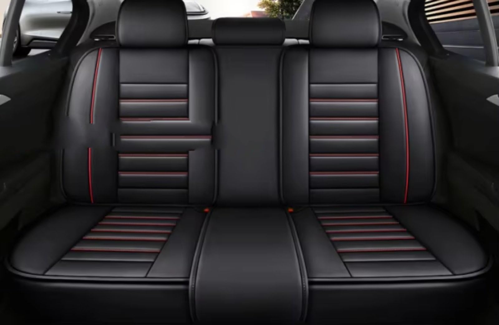 OUVECR Sitzbezüge Auto Für Serie A4 B6 B7 B8 B9 B6L BE2 BH7 BKH Details Für Autoinnenraum, Sitzschutz-Stil, Autositzbezug Auto Sitzbezüge(N Back Row 3seat) von OUVECR