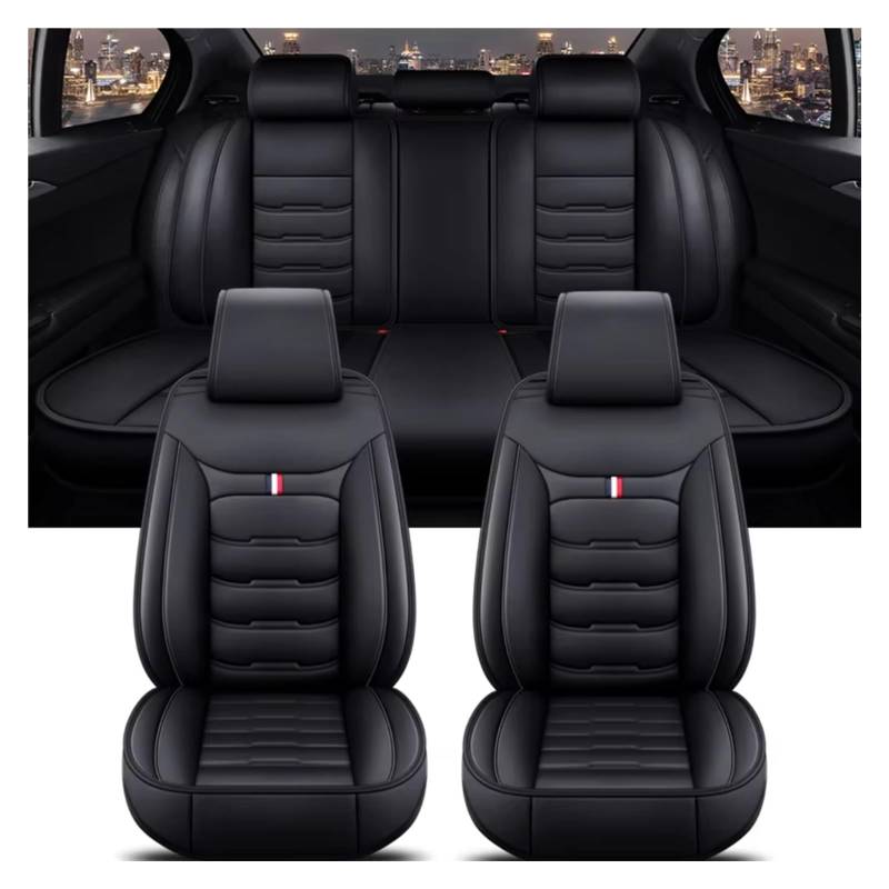 OUVECR Sitzbezüge Auto Für Volvo Alle Automodelle XC60 XC90 XC40 XC70 S60L C30 S80 S90 V50 V60 Autositzbezug Auto Sitzbezüge(C Black 5 Seat) von OUVECR