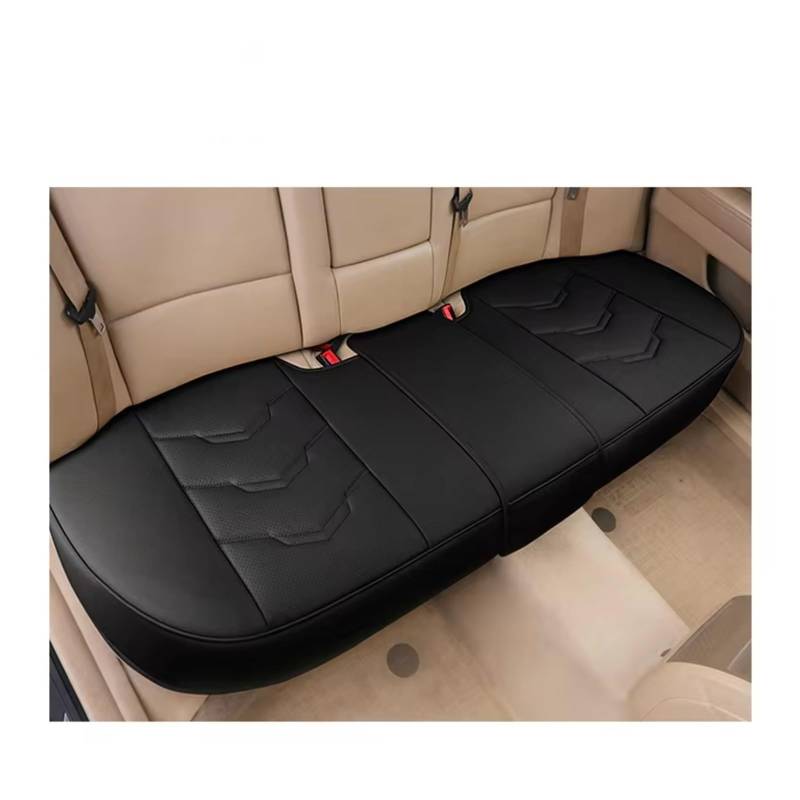 OUVECR Sitzbezüge Auto Luxus-Autositzbezug PU-Leder Sitzkissenbezüge Universelle Auto-Innensitze Schutzpolster Matte Für Vier Jahreszeiten Auto Sitzbezüge(1pc Rear Black) von OUVECR