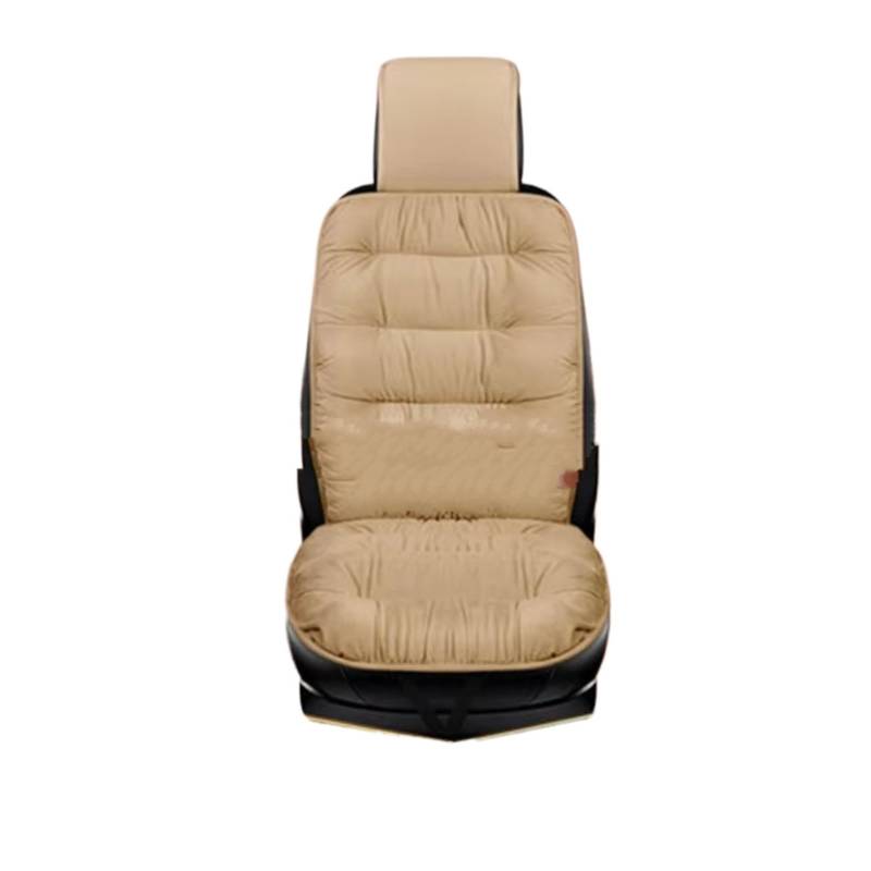 OUVECR Sitzbezüge Auto Winter-Autositzbezug Mit Rückenpolster, Warmes Autositzkissen, Vorderstuhlschutz, Universell Für SUV, Pick-up, LKW, Limousine Auto Sitzbezüge(Beige Front seat 1PC) von OUVECR