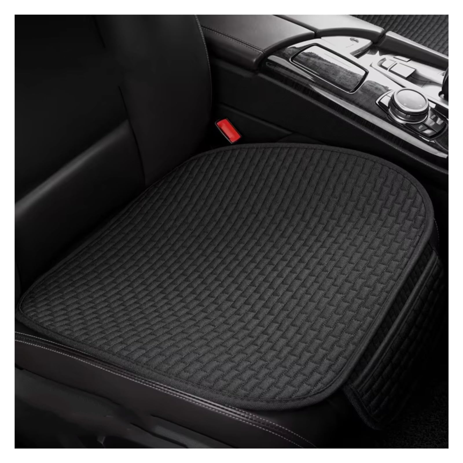 Sitzbezüge Auto Autositzbezug-Set Atmungsaktiv Aus Baumwolle Und Leinen Autositzschutz Universelles Rücksitzkissen Autositzbezüge Für Vorne Und Hinten Auto Sitzbezüge(Black seat pad) von OUVECR