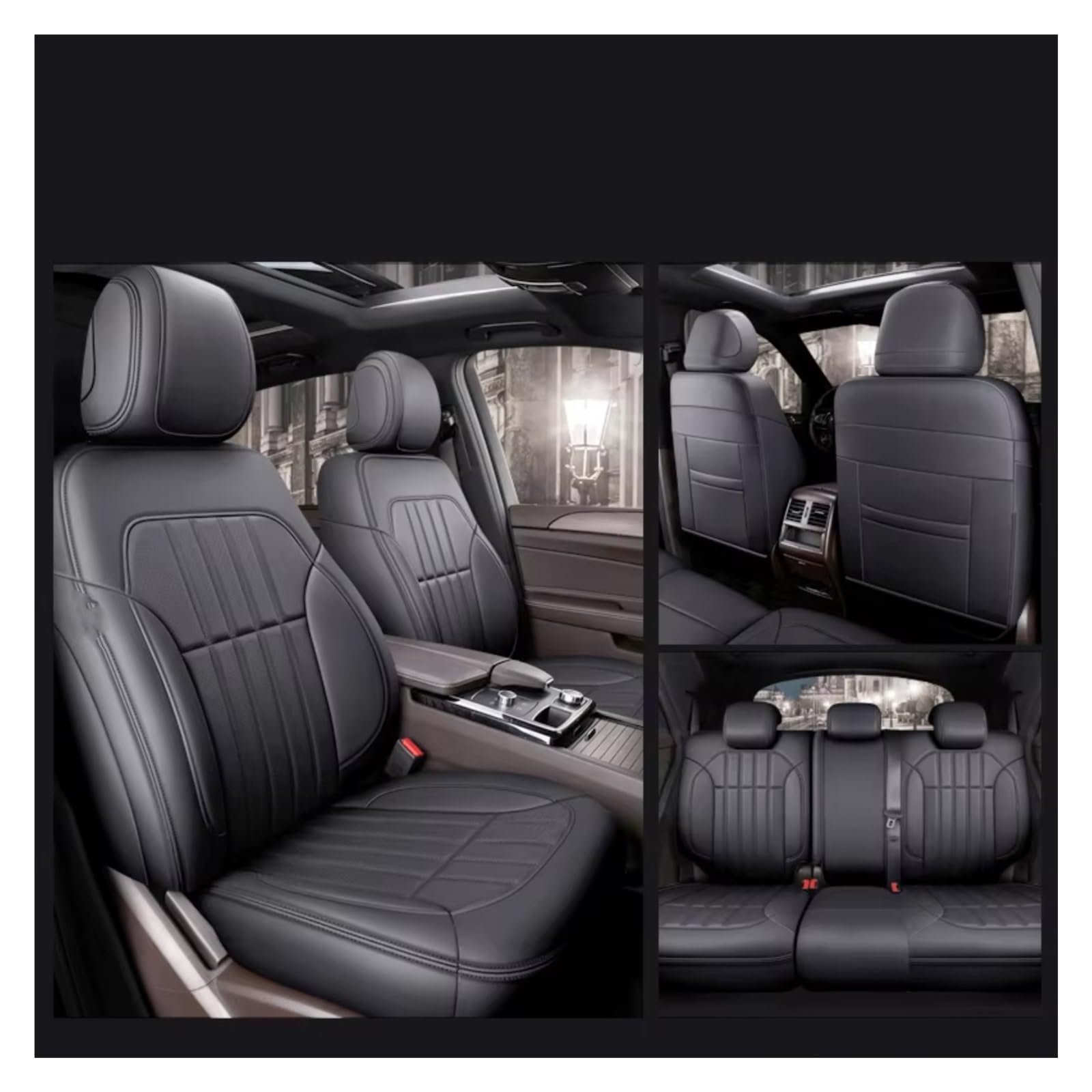 Sitzbezüge Auto Für Benz W204 W205 W211 W203 W246 Autozubehör Sitzbezug Für 5 Sitze Komplettset Auto Sitzbezüge(Gray) von OUVECR