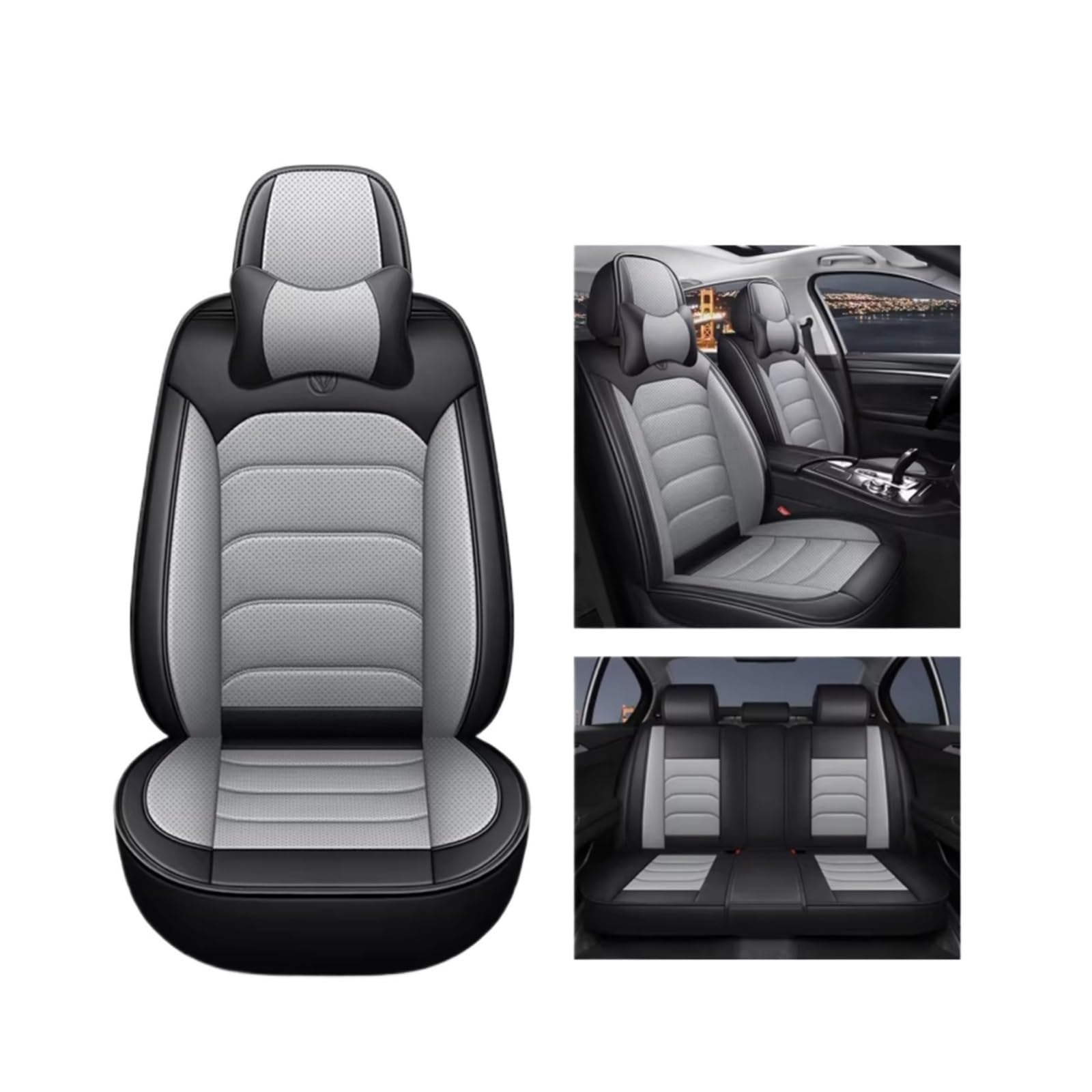 Sitzbezüge Auto Für Für Passat Für Golf Für Touran Für Tiguan Für Sharan CC Für Caddy Für Variante UP Auto Sitz Abdeckung Auto Sitzbezüge(J grey pillow) von OUVECR