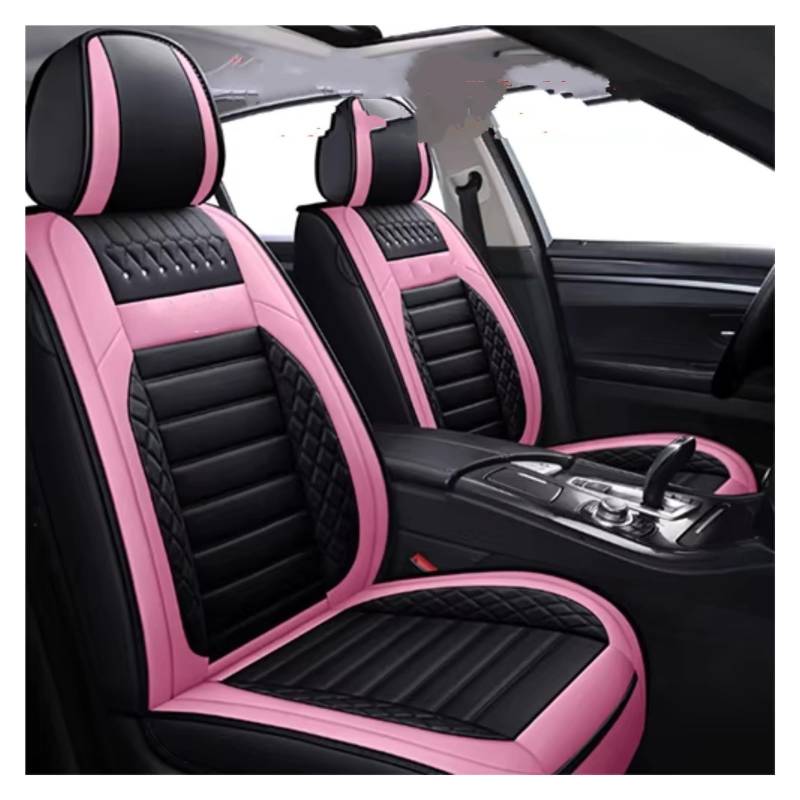 Sitzbezüge Auto Für Nissan Für Qashqai J10 Für Almera N16 Für Note Für X-Trail T31 Für Leaf Seat Protector Leder Auto Sitzbezüge Auto Sitzbezüge(Pink Front) von OUVECR