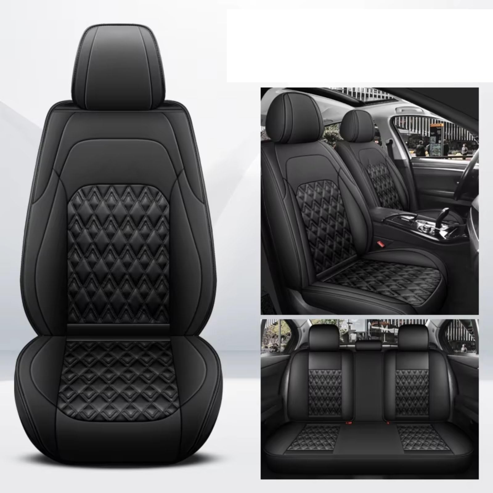 Sitzbezüge Auto Für Suzuki Für Swift Für Jimny Für Grand Für Vitara SX4 Für Ignis Für Samurai Für Baleno Für Liana Autositzbezug Auto Sitzbezüge(Black 1) von OUVECR