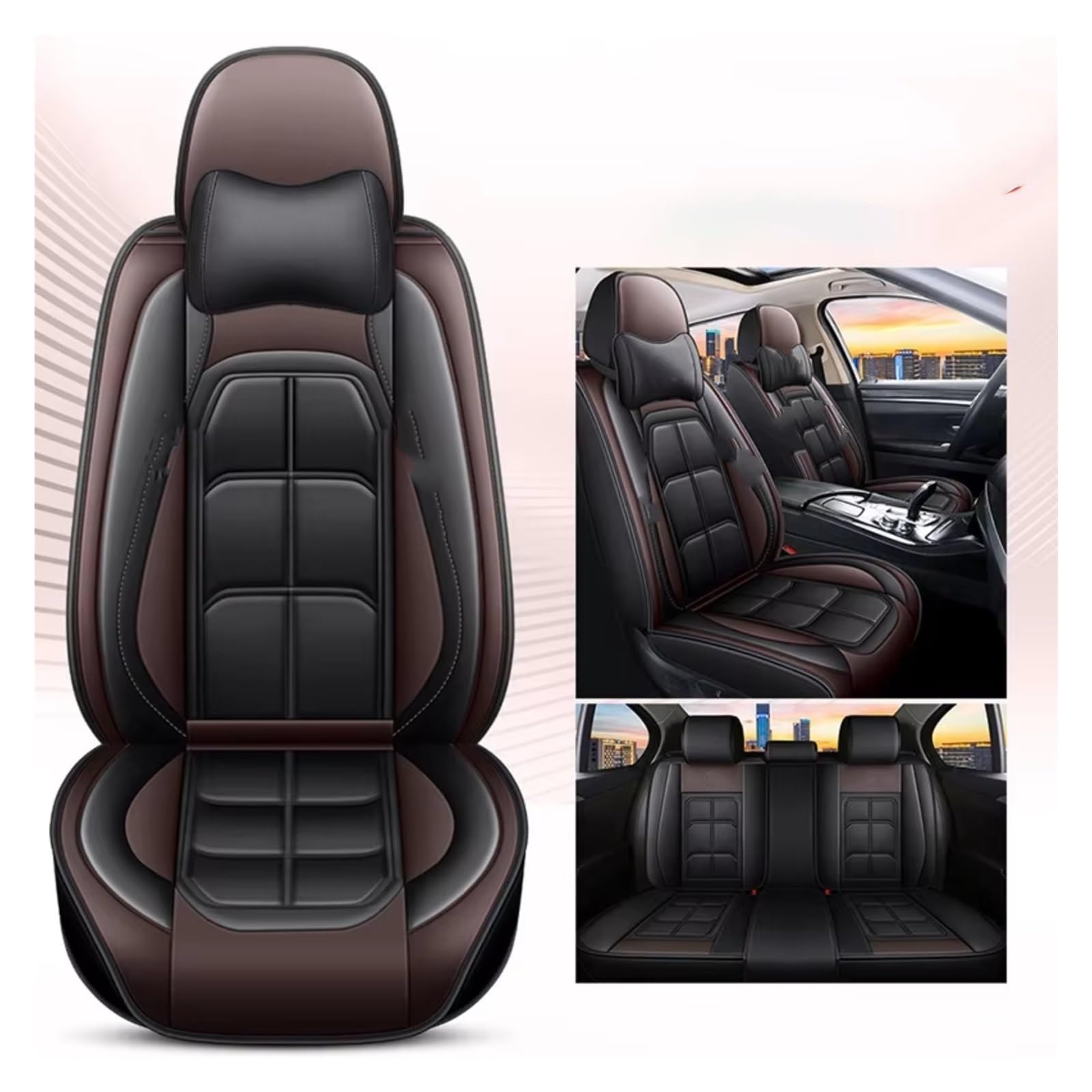 Sitzbezüge Auto Für Suzuki Für Vitara Für Liana Sx4 Für Jimny Für Swift Grand Vitara Für Kizashi Für Alivio Auto Sitzbezug Auto Sitzbezüge(Cafe Pillow) von OUVECR