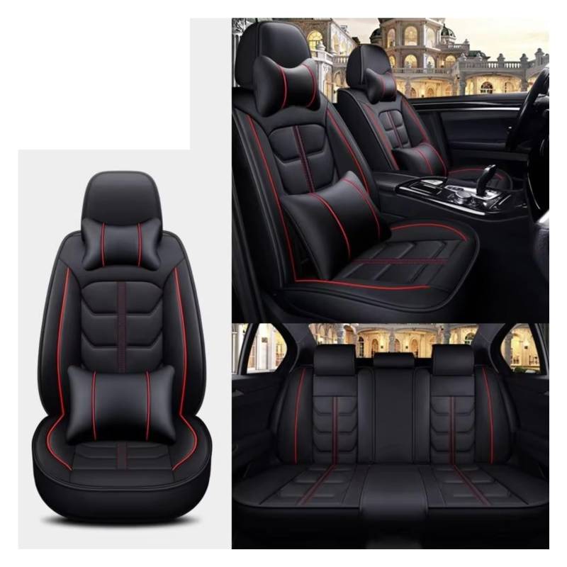 Sitzbezüge Auto Für Volvo Alle Modelle S60 S80 C30 XC60 XC90 S40 V40 V90 V60 XC-Classi S90 Auto Sitz Abdeckung Leder PU Auto Sitzbezüge(A1 black Pillow) von OUVECR