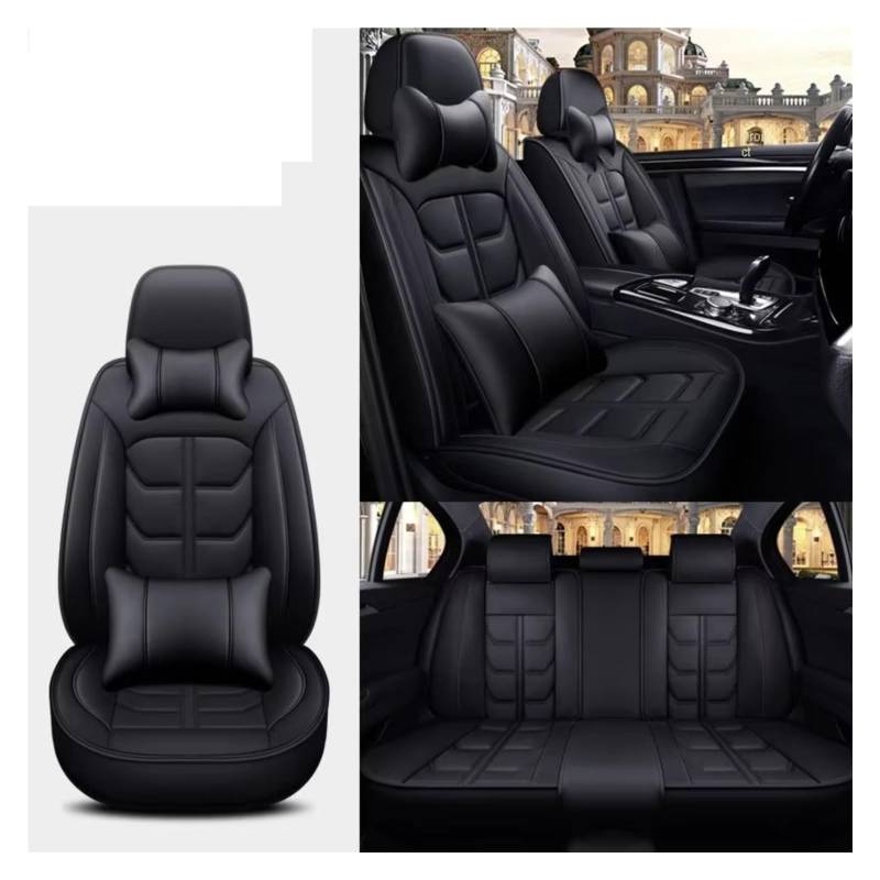 Sitzbezüge Auto Für Volvo Alle Modelle S60 S80 C30 XC60 XC90 S40 V40 V90 V60 XC-Classi S90 Auto Sitz Abdeckung Leder PU Auto Sitzbezüge(Black Pillow) von OUVECR