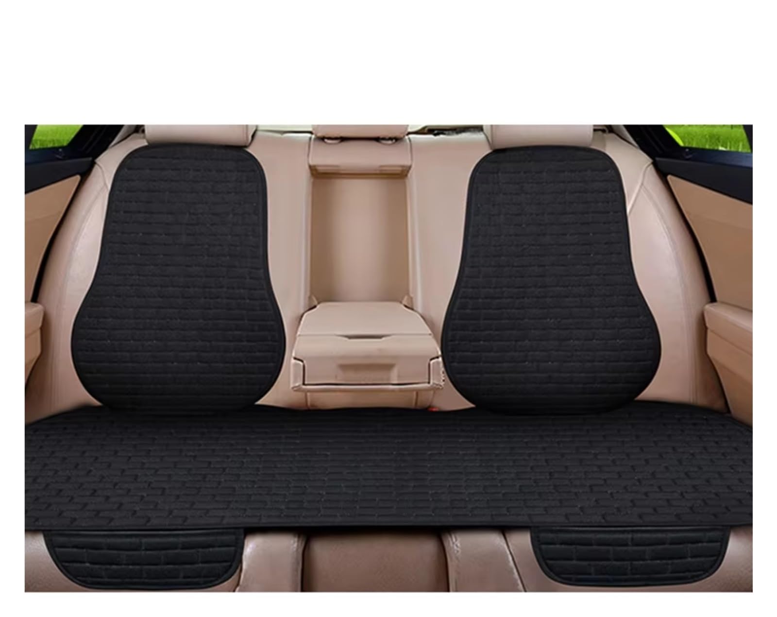 Sitzbezüge Auto Universal Auto Sitz Schutz Pad Auto Sitz Abdeckung Vorne/Hinten Sitz Abdeckung Automobil Kissen Pad Matte Rückenlehne Auto Sitzbezüge(Q Black Rear-1pcs) von OUVECR