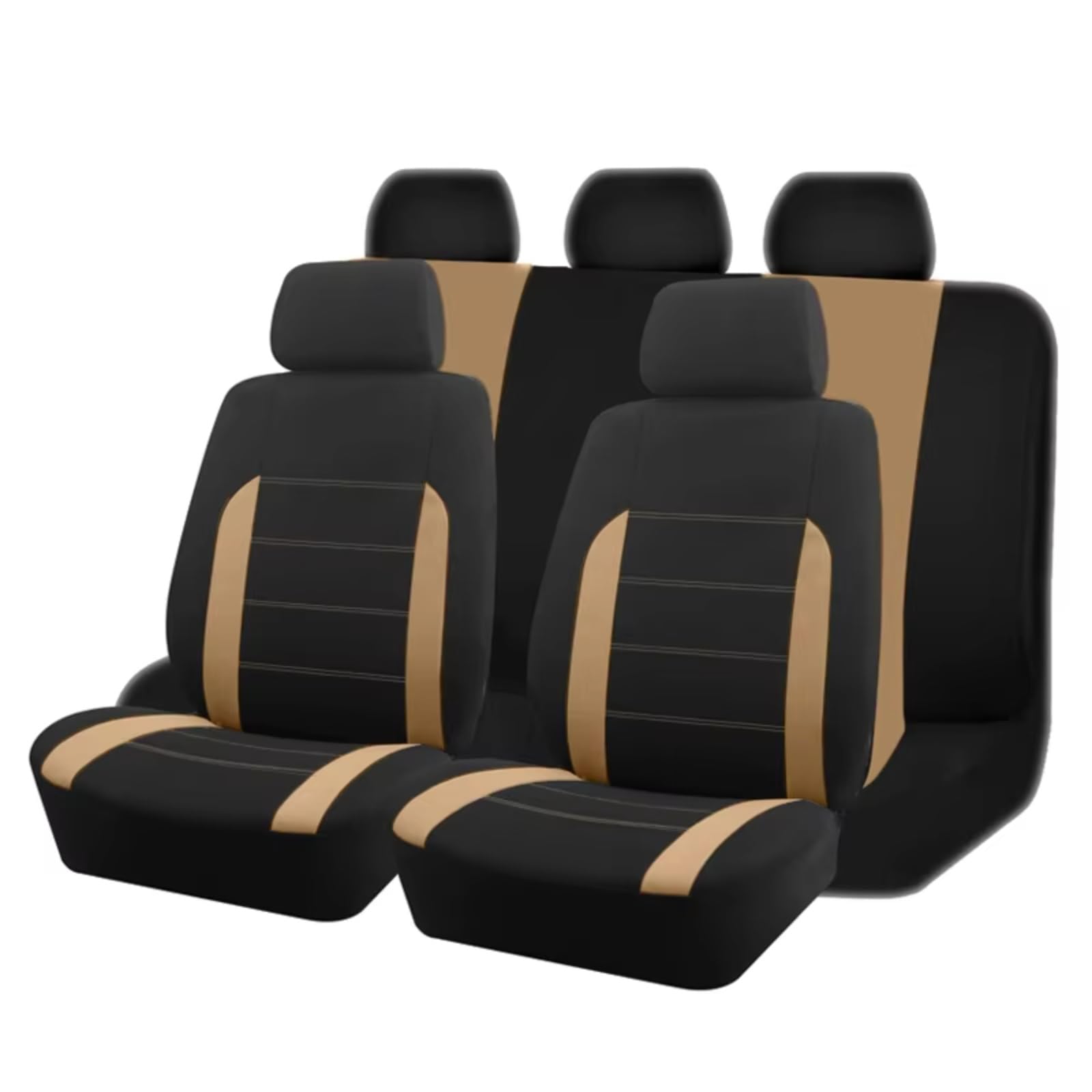 Sitzbezüge Auto Universelle Autositzbezüge Aus Stoff Passend Für Die Meisten Autos SUV LKW Van Autozubehör Innensitzbezüge Für Autos Auto Sitzbezüge(M Beige 5 seat) von OUVECR