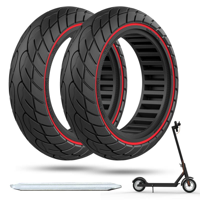 OUXI 10x2.125 Zoll Ersatzreifen Solid Reifen Mit 1 Montagewerkzeug Für Elektro-Scooter Vollgummi Tyre Reifen, 10x2.125 Zoll Ersatzräder,Vollgummi Tyre Reifen,Hochelastischer Elektro Scooter Reifen von OUXI