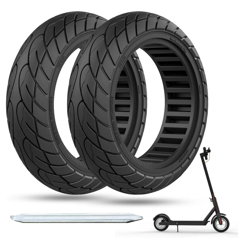 OUXI 10x2.125 Zoll Ersatzreifen Solid Reifen Mit 1 Montagewerkzeug Für Elektro-Scooter Vollgummi Tyre Reifen, 10x2.125 Zoll Ersatzräder,Vollgummi Tyre Reifen,Hochelastischer Elektro Scooter Reifen von OUXI