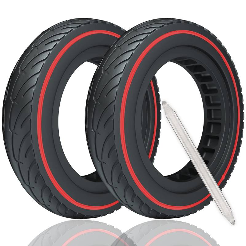 OUXI Xiaomi M365 Reifen, 8,5 Zoll Ersatzreifen Solid Reifen Für Mijia Mi Xiaomi M365/M365 Pro Elektro-Scooter Vollgummi Tyre Reifen 8.5 Zoll Ersatzräder (L-2 Stück Rote) von OUXI